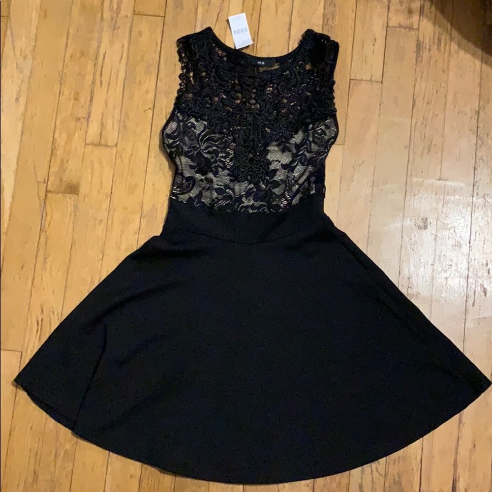 Black dress with lace design